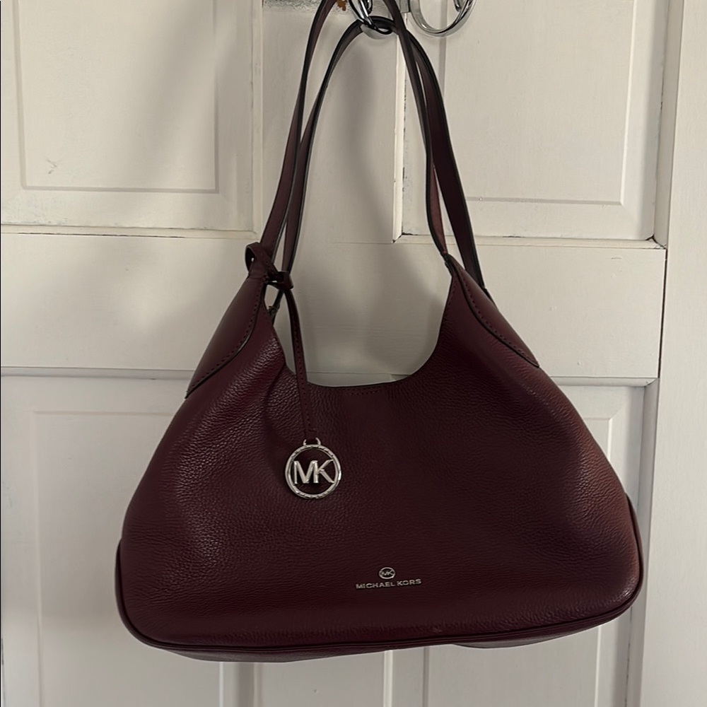 Michael Kors Burgundy Leather Shoulder Bag